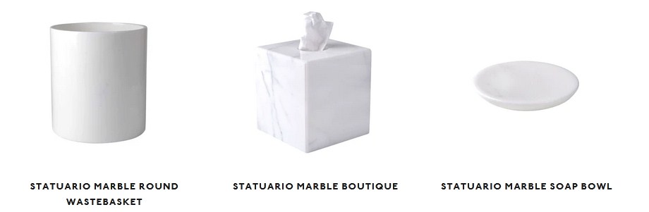 Statuario Marble accessories