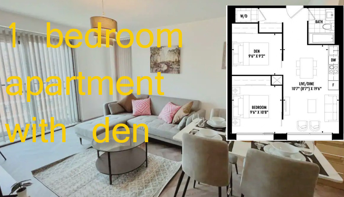 1 bedroom apartment with den